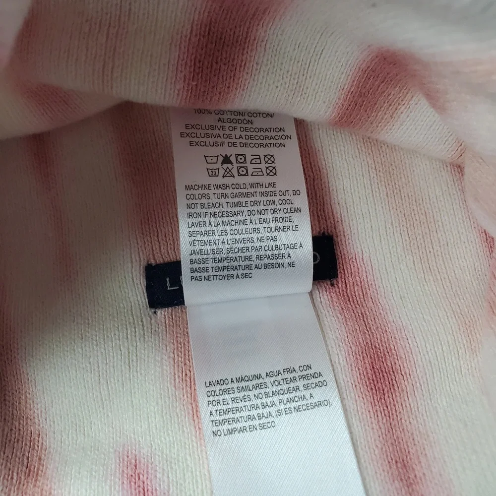 Lucky Brand Pink White Tie Dye Cotton‎ Knit Clover Beanie Hat HHM0208 One Size